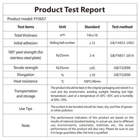 Fyguard tape demonstrates outdoor sun stability on exterior surface.