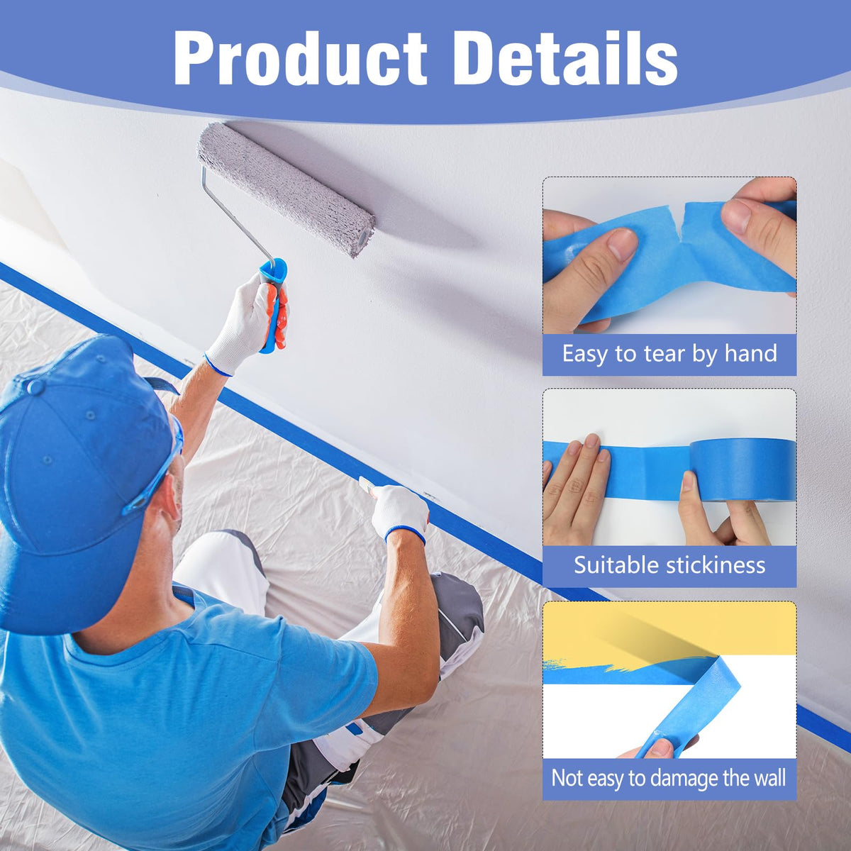 Fyguard painter tape removable in 14 days with clean edge tear.