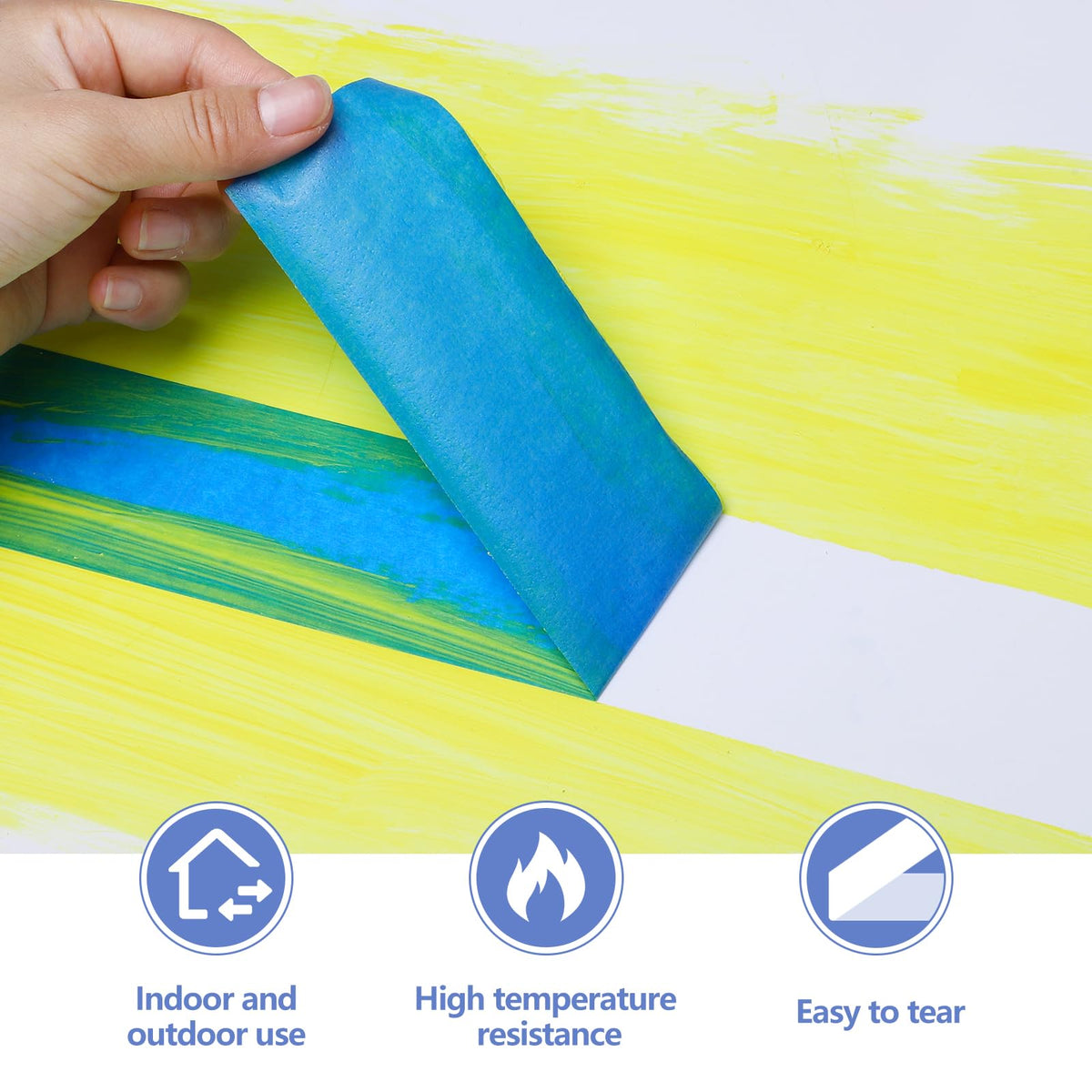 Fyguard washi paper blue painter's tape offers waterproof, heat resistant performance for interior and exterior projects