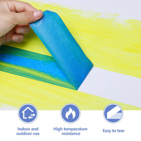 Fyguard washi paper blue painter's tape offers waterproof, heat resistant performance for interior and exterior projects