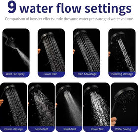 Fyhib 9 spray modes offering massage and rainfall options