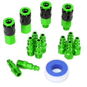 FYPower 15-piece aluminum air coupler kit with 1/4in NPT fittings for durable connections.
