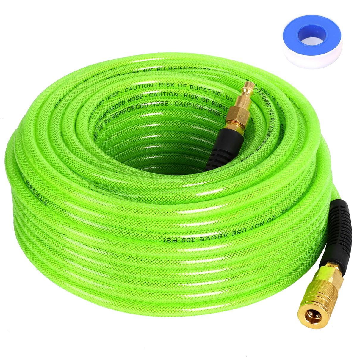 FYPower air hose 100ft reinforced PU for durable, lightweight air supply.
