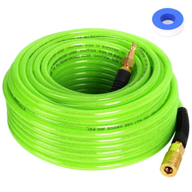 FYPower air hose 100ft reinforced PU for durable, lightweight air supply.