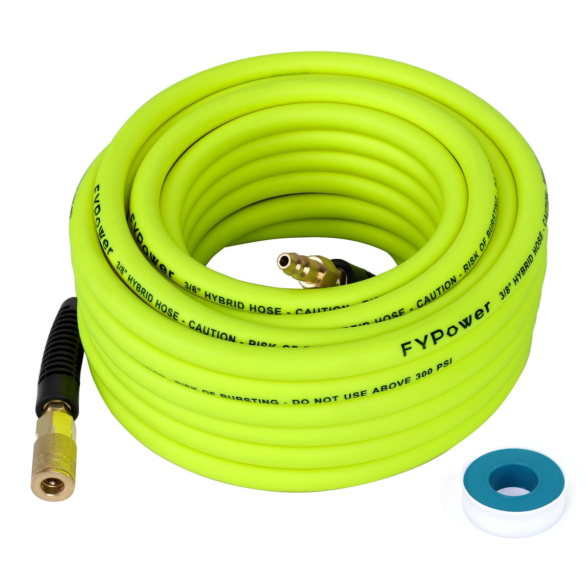 FYPower air hose 3/8-inch 50ft extended view for easy reach and control
