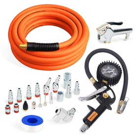 FYPower hybrid air hose 3/8x25ft for versatile inflating tasks.