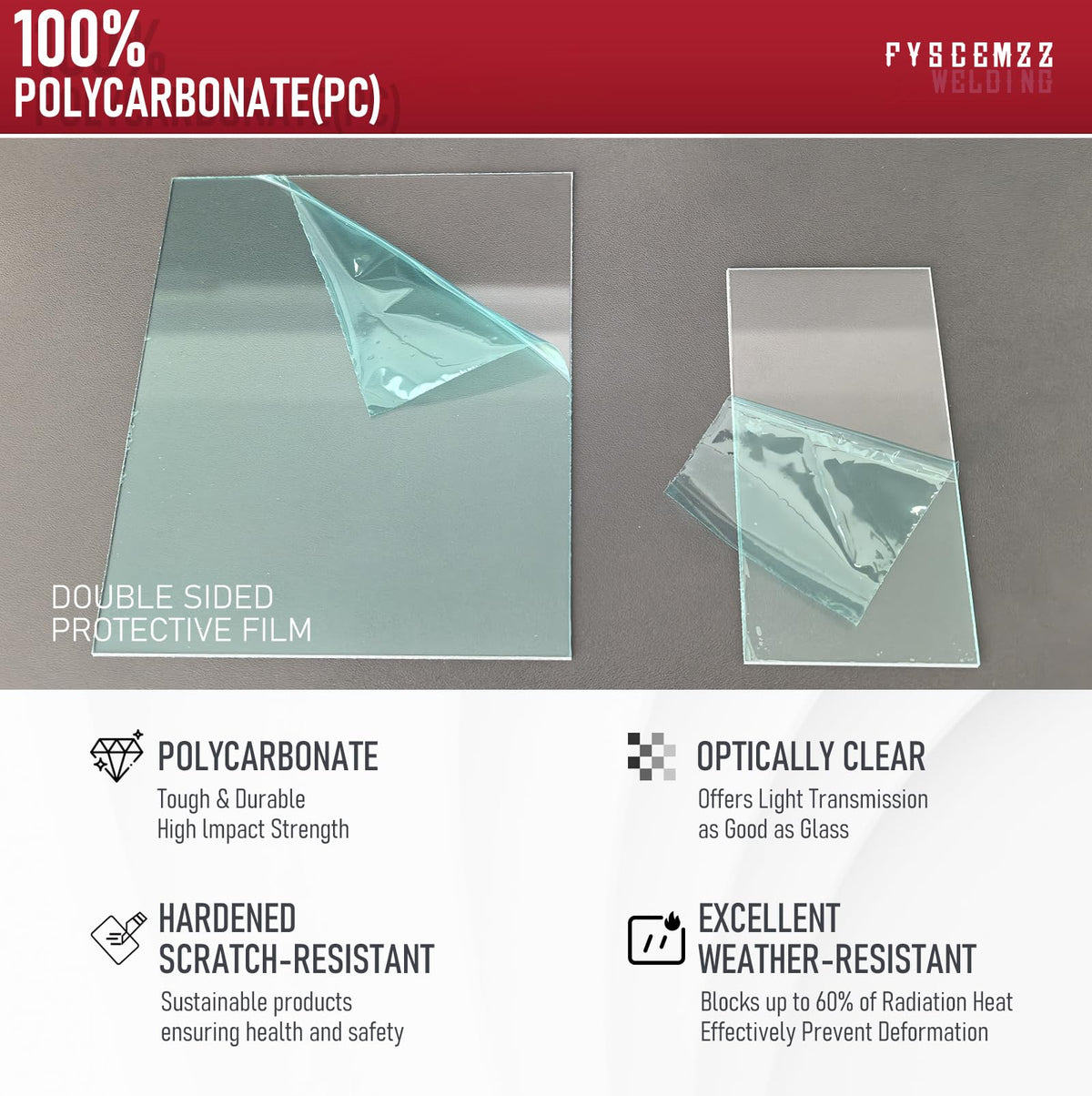 FYSCEMZZ clear polycarbonate lens for high transparency