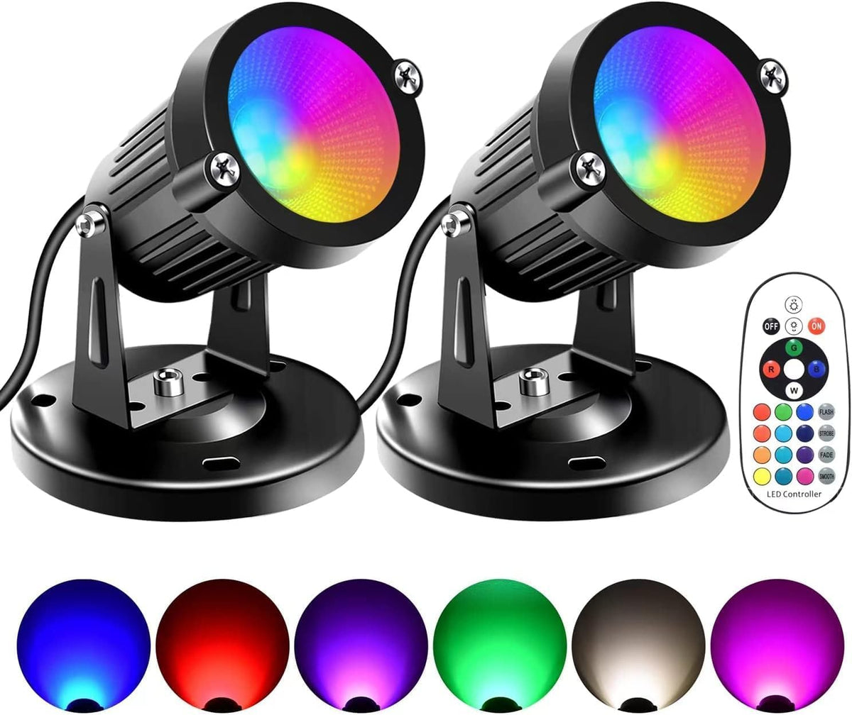 FZWLE Christmas spot lights indoor with remote control for easy color changes.