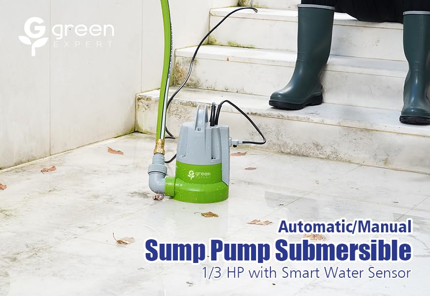 G Green Expert last-inch drain pump removes water to the lowest suction level.