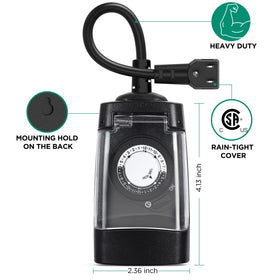 G-Homa outdoor timer waterproof lid protects settings in rain and snow