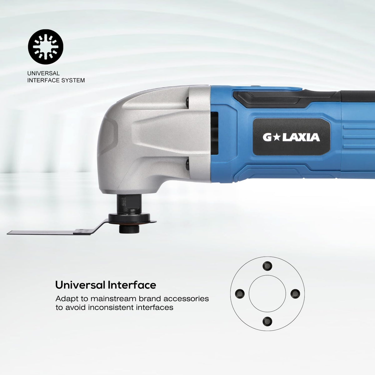 G LAXIA oscillating tool with a 2 m cord for extended reach