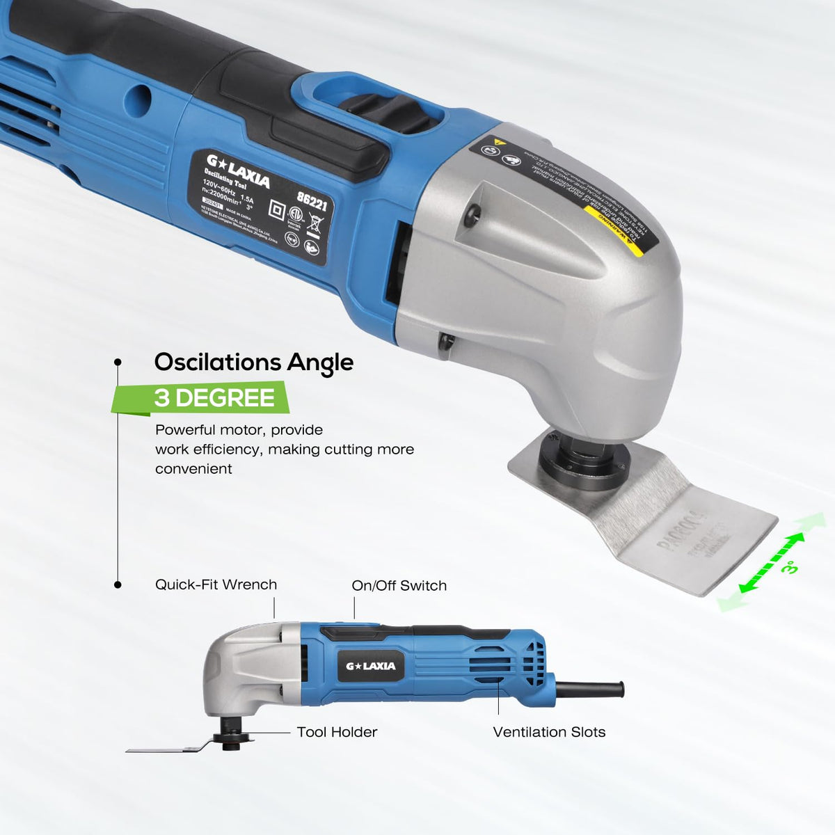 G LAXIA oscillating tool scraper blade enables efficient material removal