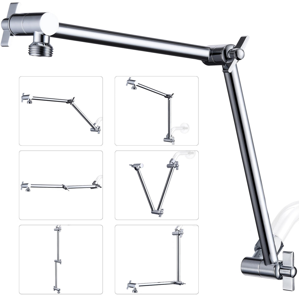 G-Promise 18-inch shower arm height adjustable for versatile tall or seated use.