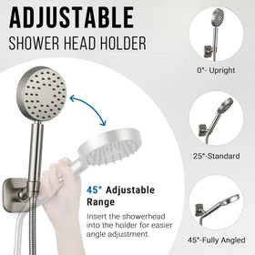 G-Promise adhesive disc base enables drill-free installation on tile or smooth walls.