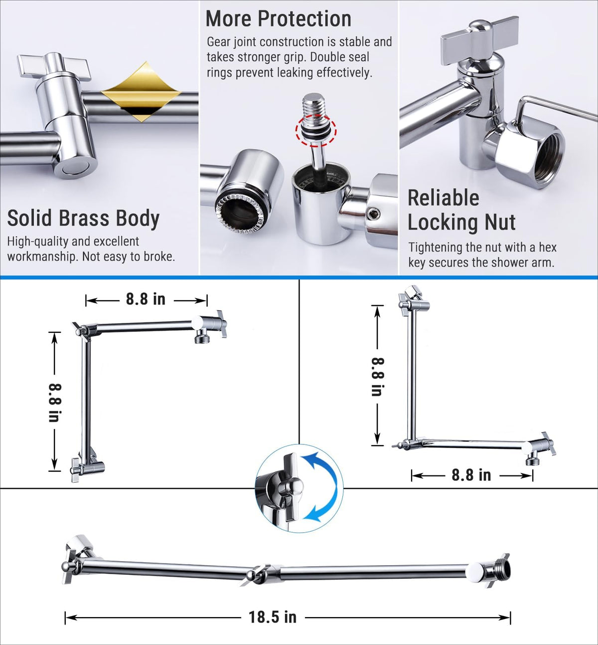 G-Promise ergonomic wing-knob enables easy secure fastening even with wet hands.