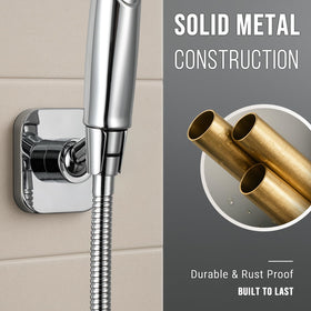 G-Promise metal shower head holder square chrome adjustable angle enables precise positioning