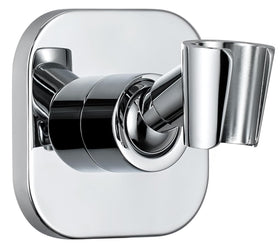 G-Promise metal shower head holder square chrome base provides sturdy wall support