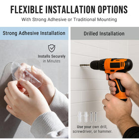 G-Promise metal shower head holder square chrome hose connection simplifies setup