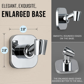 G-Promise metal shower head holder square chrome tile wall installation without drilling