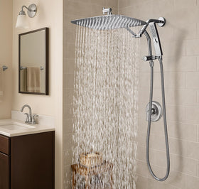 G-Promise rainfall and handheld combo adapts to family members of different heights.