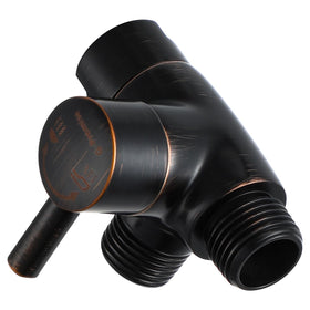 G-Promise solid metal diverter installation view showing universal compatibility with standard shower heads
