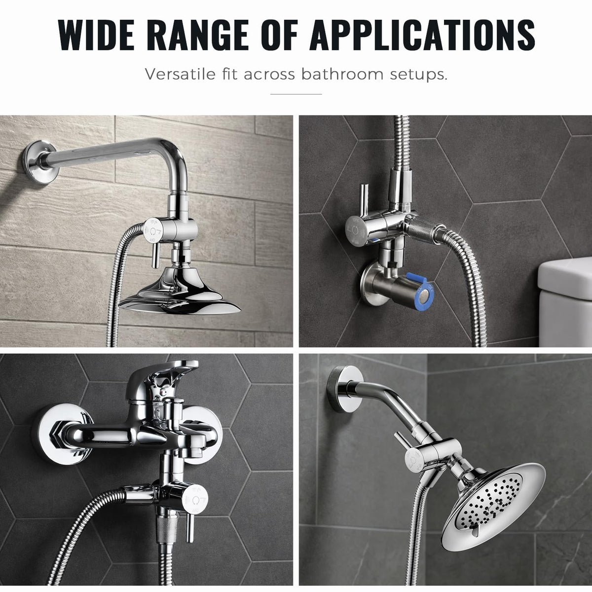 G-Promise universal fit works with most shower arms and hoses.