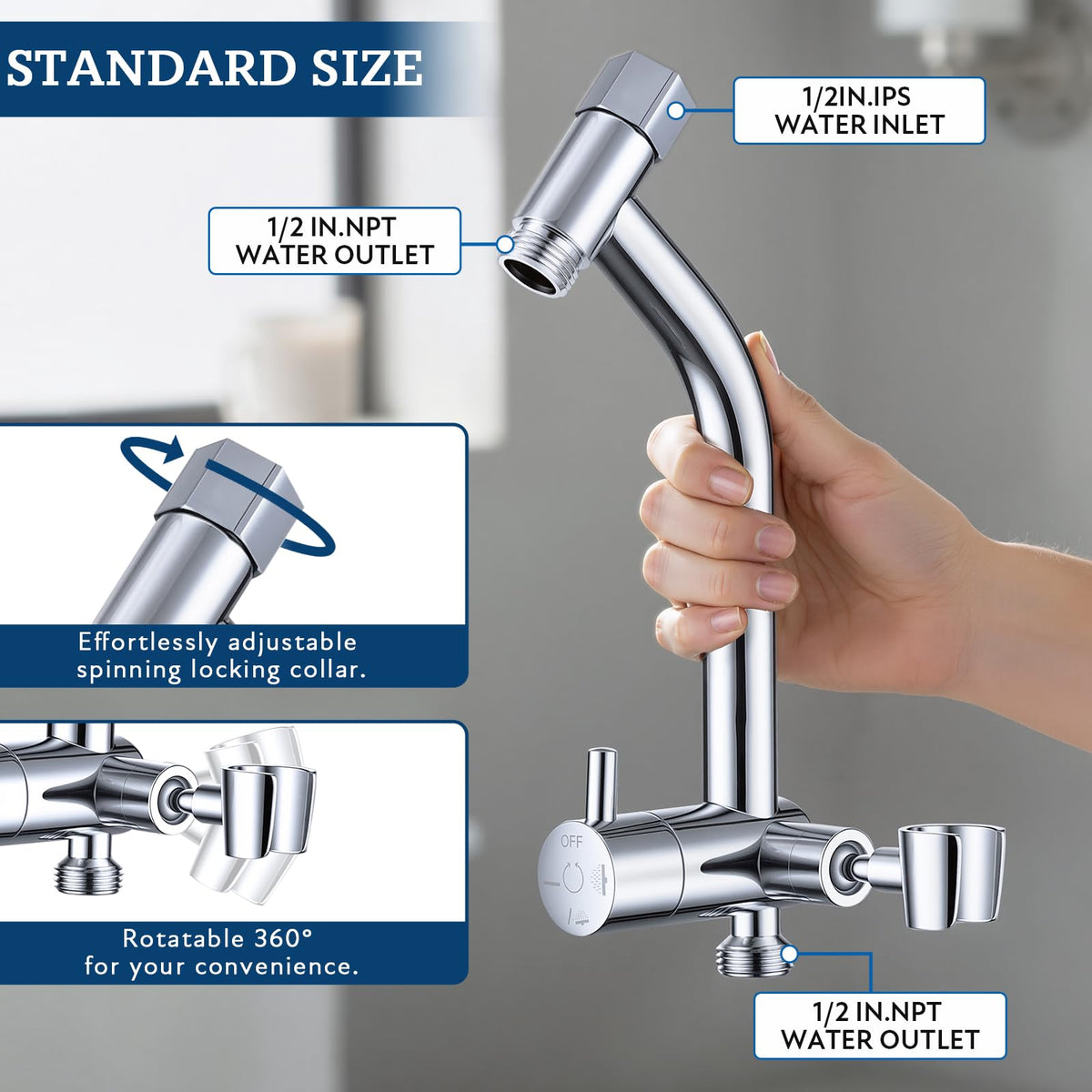 G-Promise chrome finish adds a sleek bathroom look