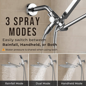 G-Promise wide rain shower head for immersive shower experience.