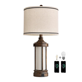 G-SAFAVA 25-inch table lamp suitable for desks and nightstands.
