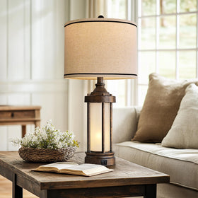 G-SAFAVA bedside lamp with dual switches for top and bottom lighting.