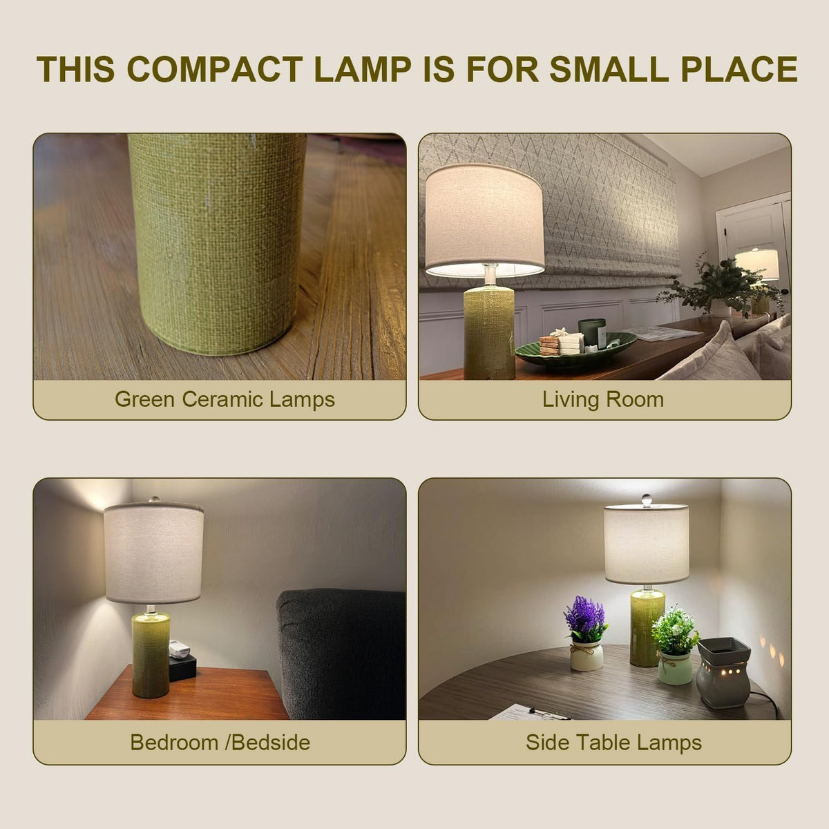 G-SAFAVA bedside lamp with linen shade diffusing soft light