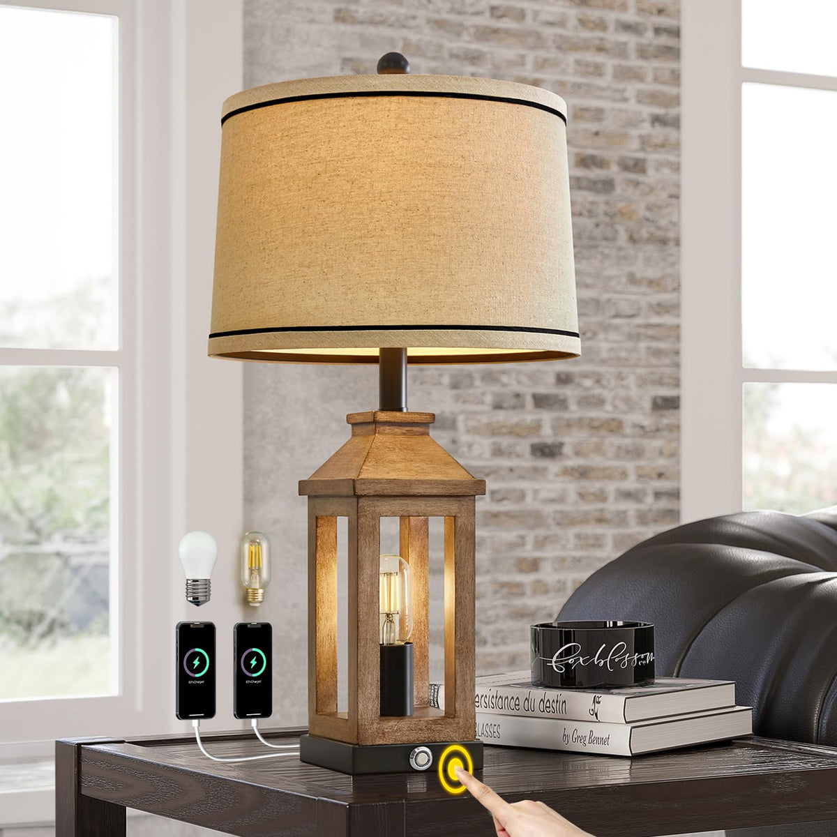 G-SAFAVA farmhouse lamp base close-up with hollow-out design for warm living room ambiance.