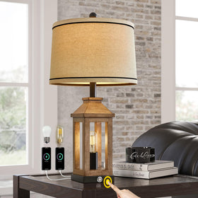 G-SAFAVA farmhouse lamp base close-up with hollow-out design for warm living room ambiance.