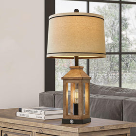 G-SAFAVA brown lampshade detail for a cozy bedroom glow.