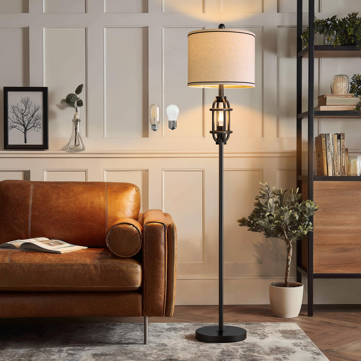 G-SAFAVA industrial floor lamp base provides stability for living room lighting