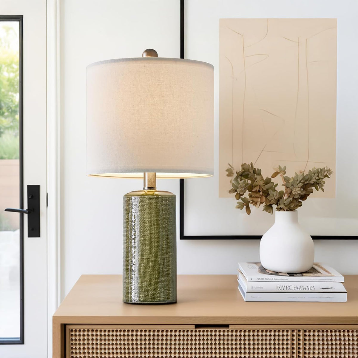 G-SAFAVA modern green ceramic lamp base adds style to space