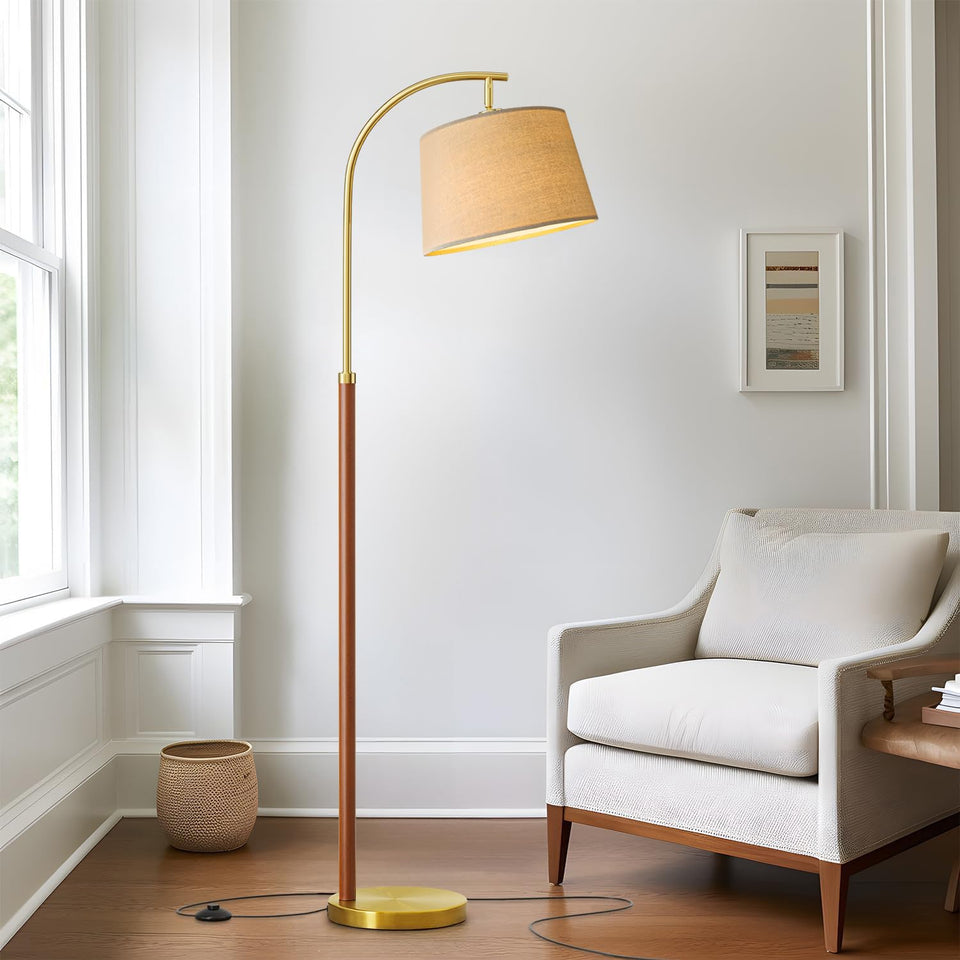 G-SAFAVA real wood lamp arc base with sturdy metal support for safe living rooms.