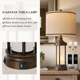 G-SAFAVA night light feature with frosted glass bottom for soft glare-free glow.