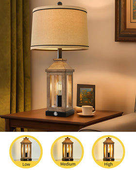 G-SAFAVA lamp with USB ports for convenient device charging.