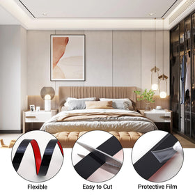 Gaahing matte black molding strip in door frames guides alignment with no tools.