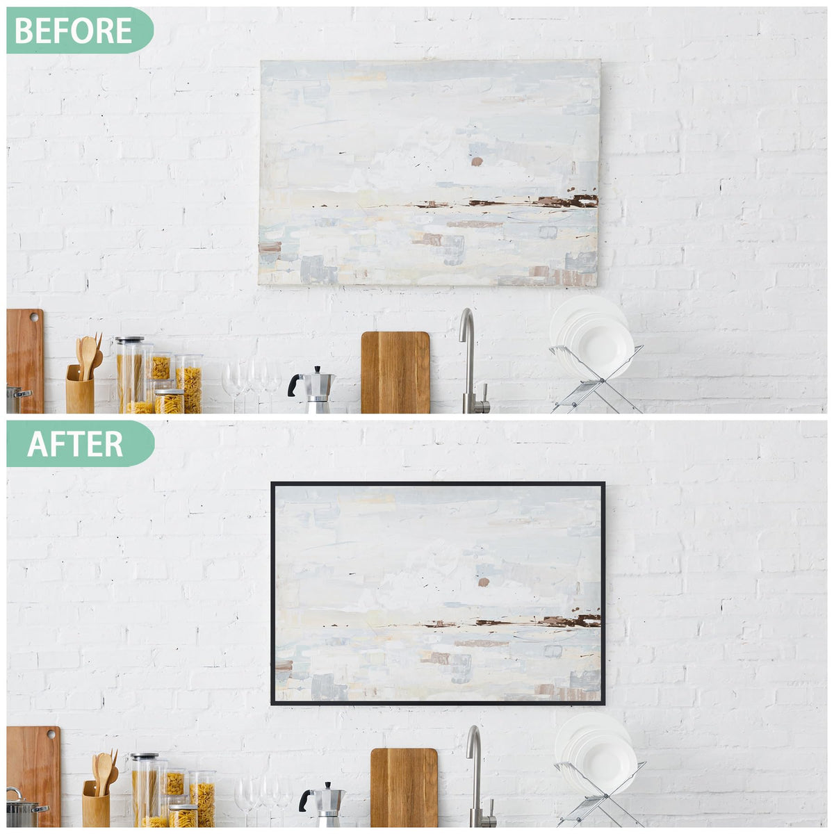 Gaahing matte black molding strip enhances mirror frames with a sleek, install-friendly finish.