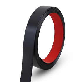 Gaahing matte black molding strip along tile edge creates a clean, durable border.