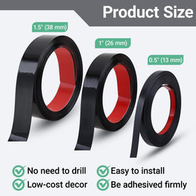 Gaahing matte black molding strip for wall panels adds subtle contrast and protection.