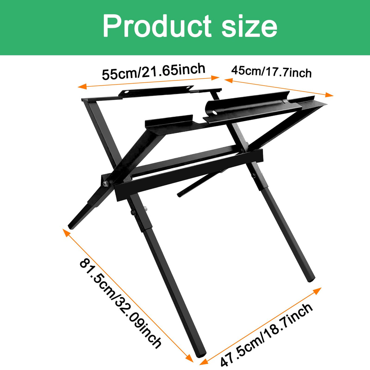 Gabasinover folding table saw stand folded compact for easy transport.