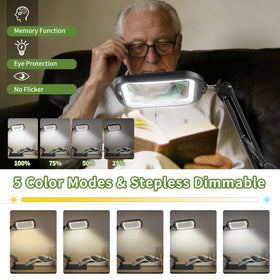 60 LED lighting on the GABORISH magnifier for bright, even illumination