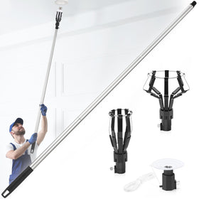 GADFISH 12FT light bulb changer setup showing extended reach for high ceilings.