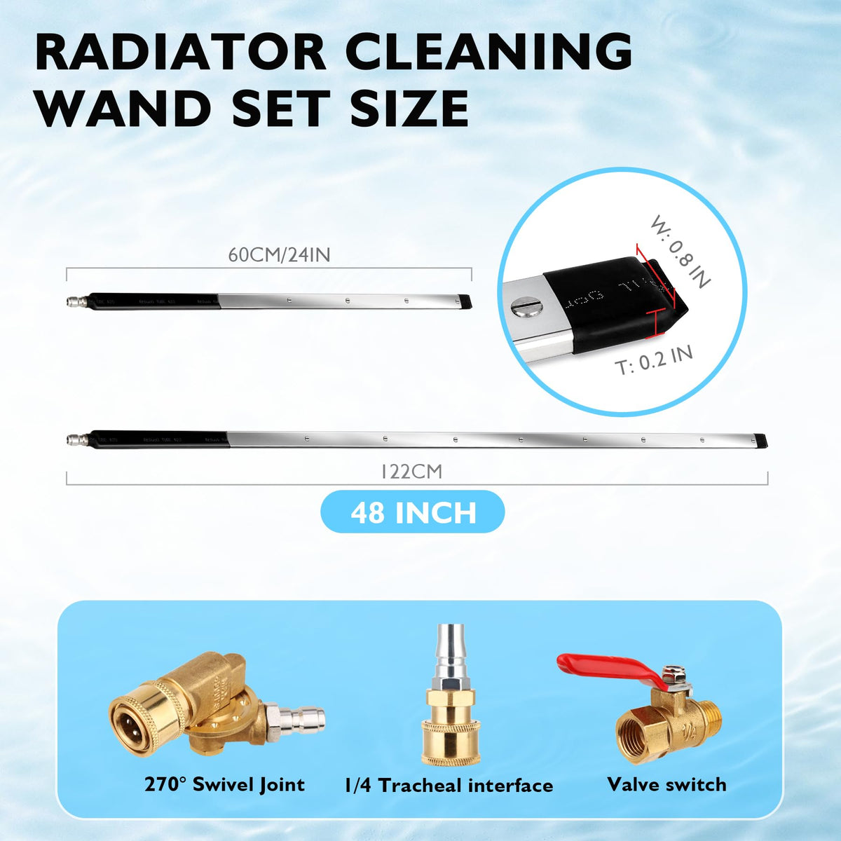 GADFISH 24in radiator wand extends reach for compact vehicles and trailers.