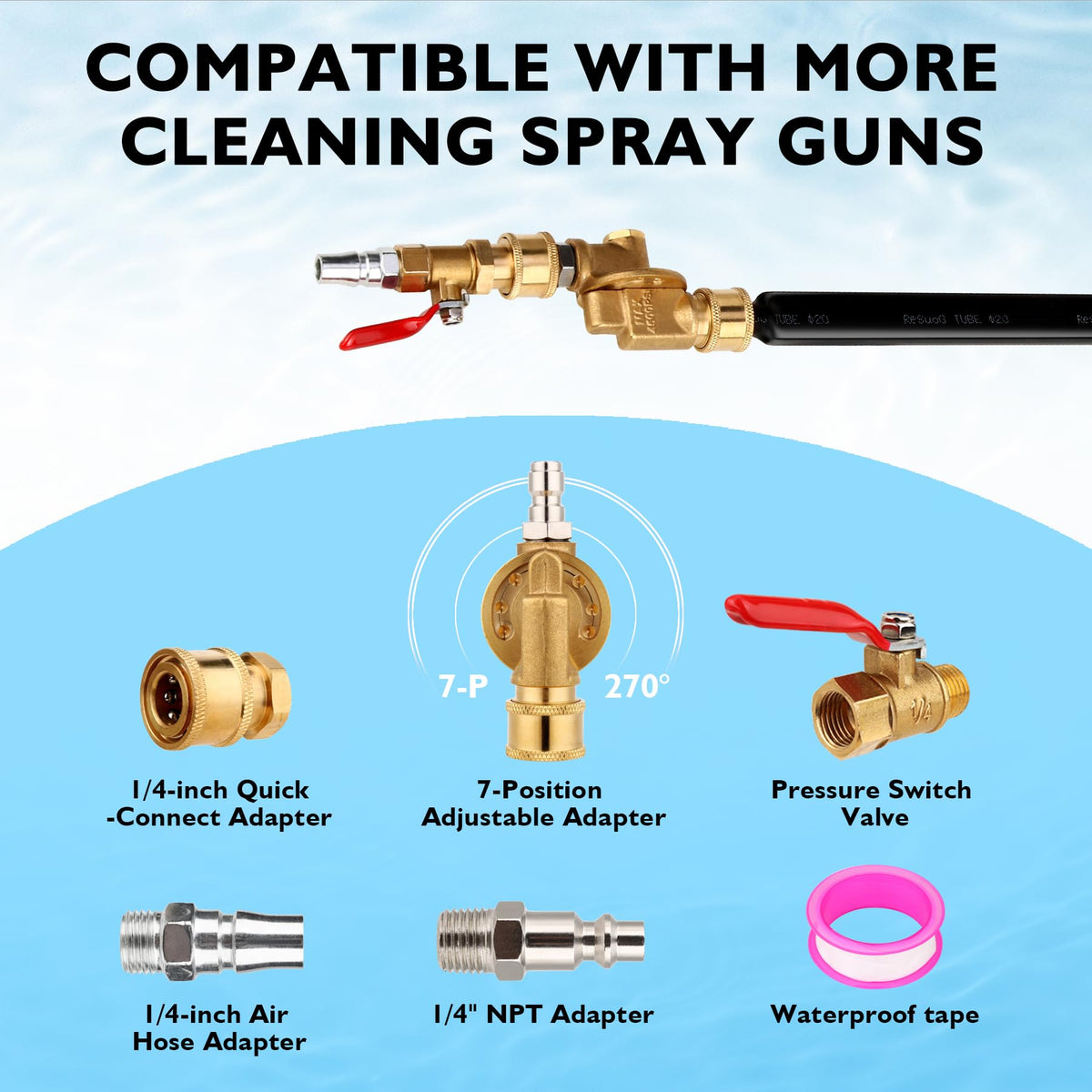 GADFISH wand supports water and air cleaning modes for flexible maintenance.