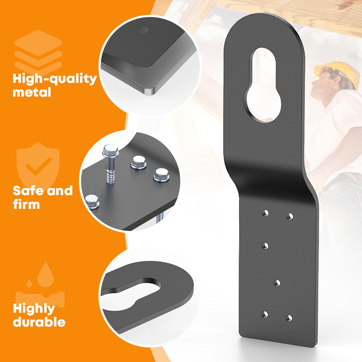 Gadgetzan fall protection anchor installed on wood frame for safe roofing tasks.