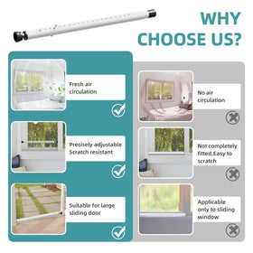 Gadgetzan Sliding Door Security Bar Adjustable Length enables versatile setup.